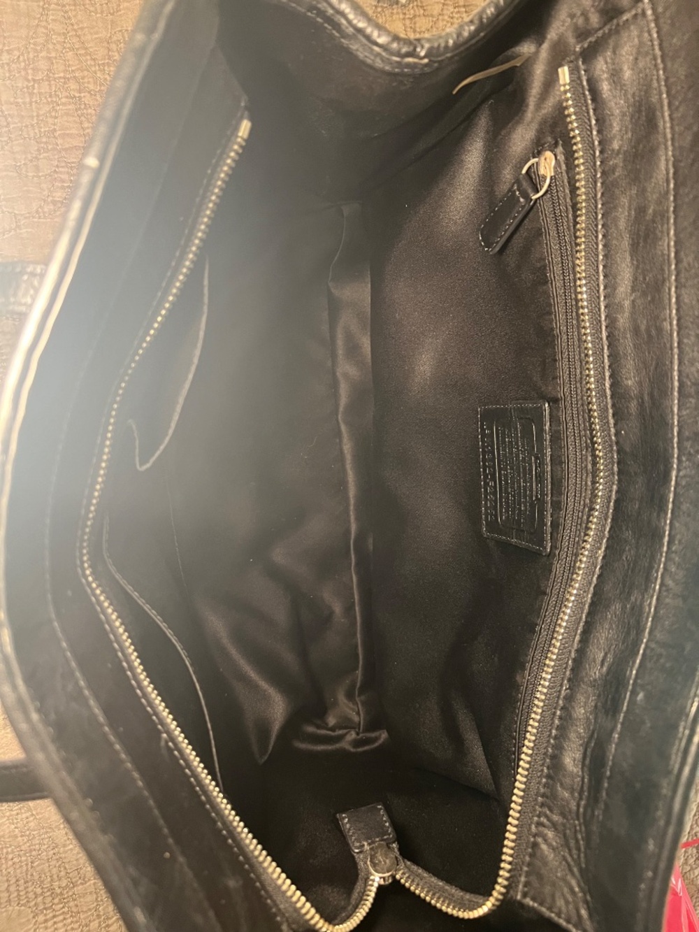 Coach Taylor Pleated Gathered Alexis Leather Satchel Carryall Tote in Black - Picture 8 of 15